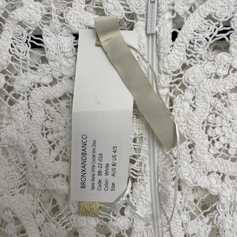 BRONX AND BANCO Marley Crochet Mini Dress WHITE SIZE S NWT $650MSRP - Picture 7 of 10